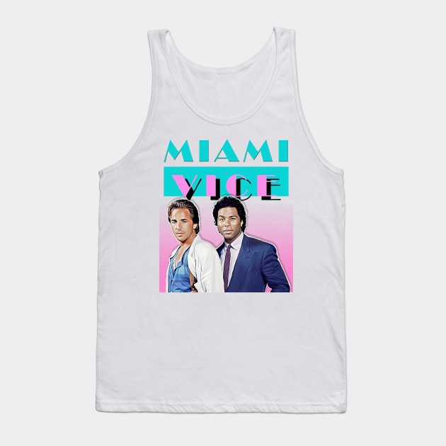 Miami Vice  - 80s Tribute Art Logo Design Tank Top by DankFutura